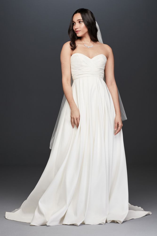 Pleated Strapless Wedding Dress With Empire Waist Style Wg3707 Ebay 0236