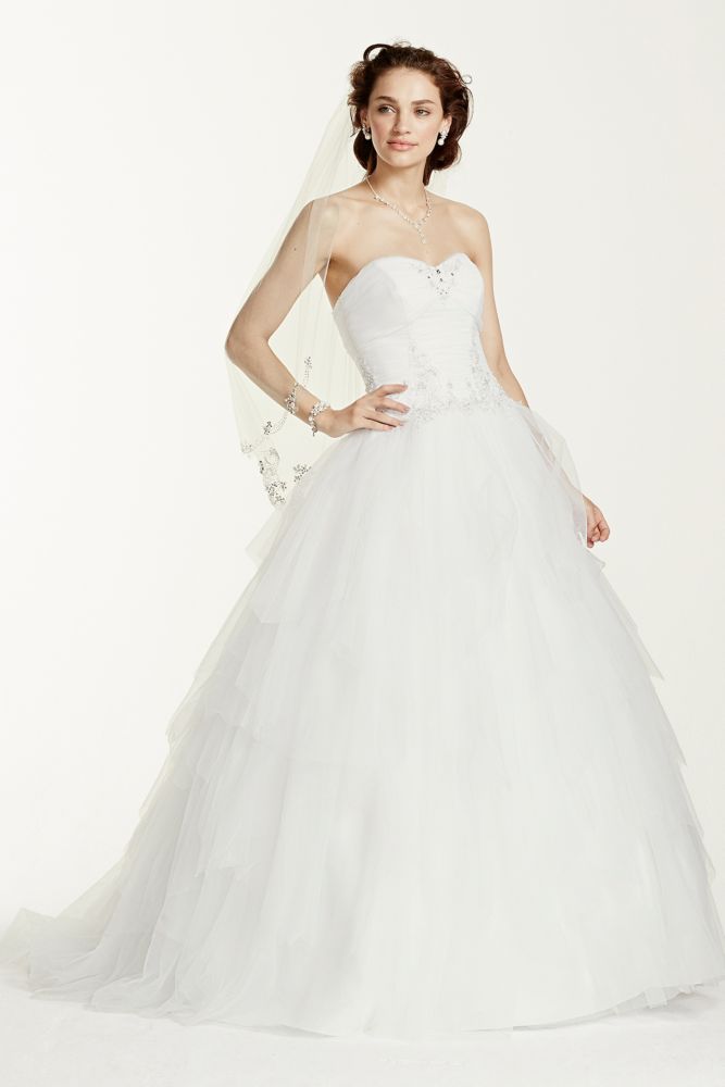 tiered tulle gown