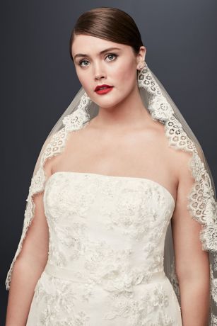 Corded Lace Cathedral Veil with Scalloped Edge David's Bridal