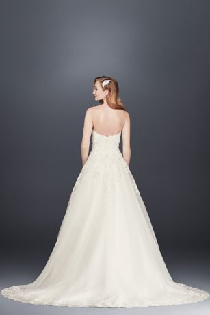 david's bridal lace ball gown