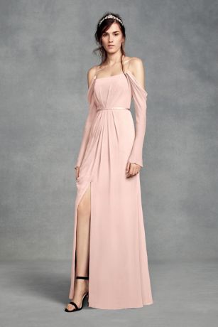 grey long sleeve bridesmaid dresses