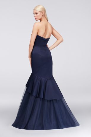 mermaid gown with tulle skirt