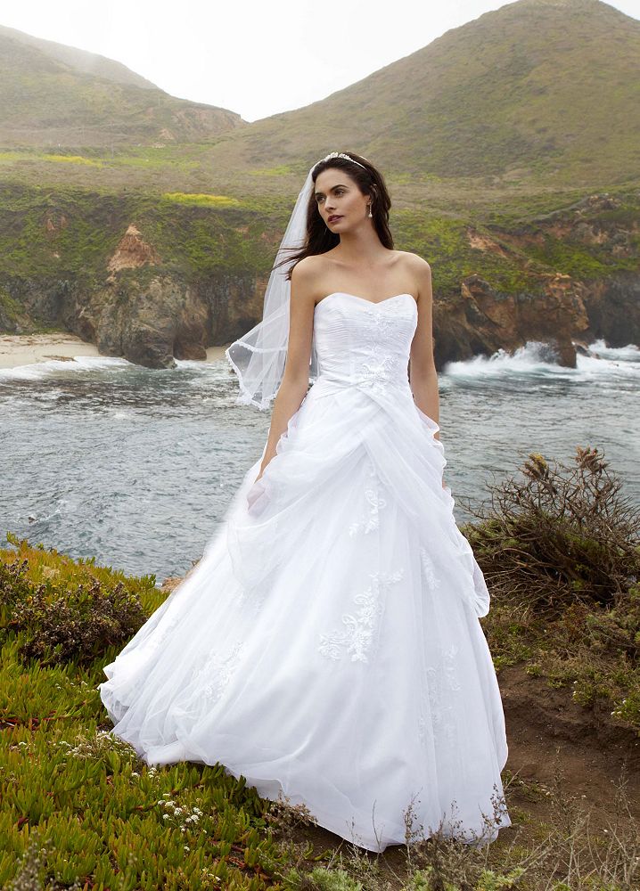 David 039 s Bridal Sample Tulle Ball Gown Wedding Dress 