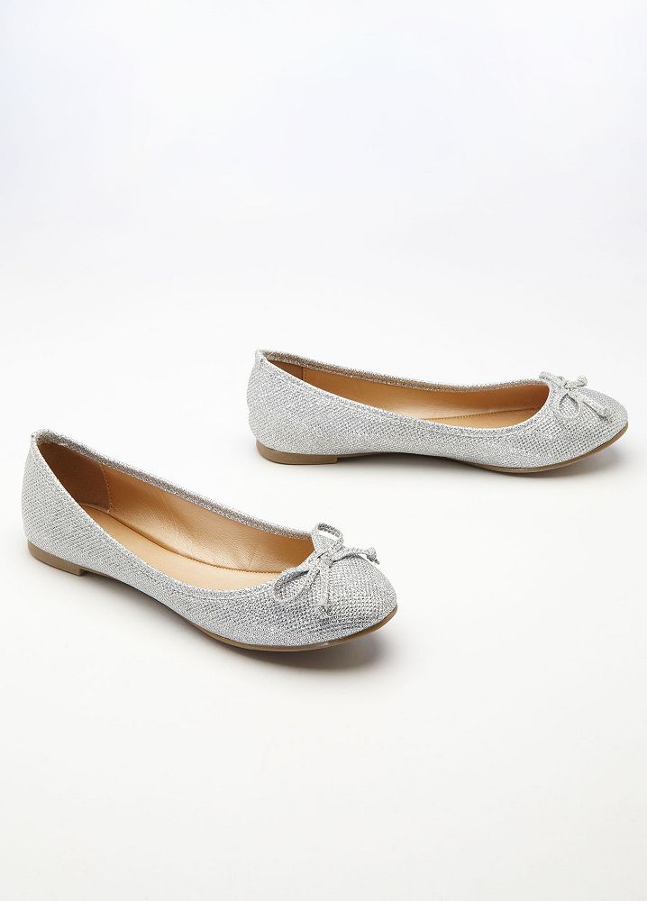 David�s Bridal Wedding &amp; Bridesmaid Shoes Glitter Ballet