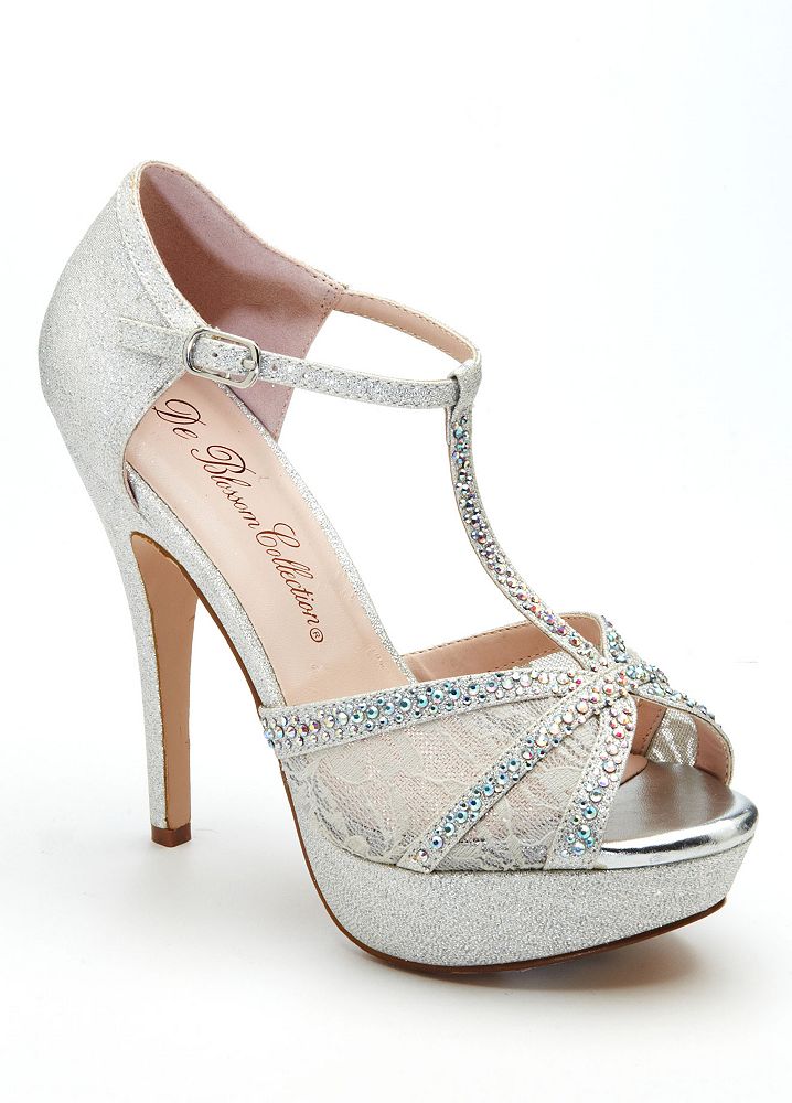 Champagne Prom Shoes Ankle Strap Platform Sandals for 