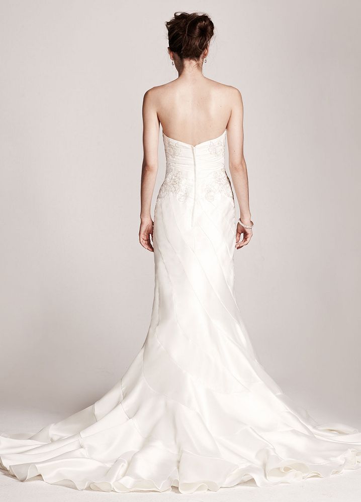Davids Bridal Strapless Mikado Mermaid Wedding Dress Ebay 7333