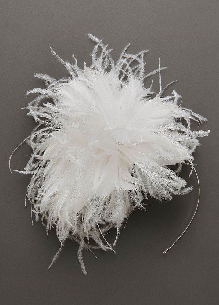 Feather Pouf Fascinator Style H8085, Ivory