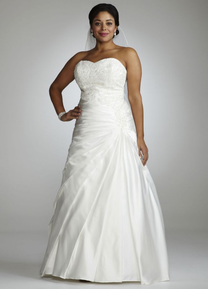 David S Bridal Strapless A Line Satin Wedding Dress With Dropped Waist Ebay