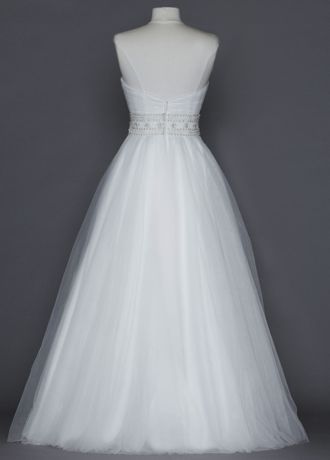 chiffon soft gown with beaded lace on empire waist