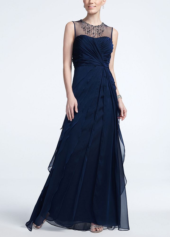 david's bridal illusion neckline