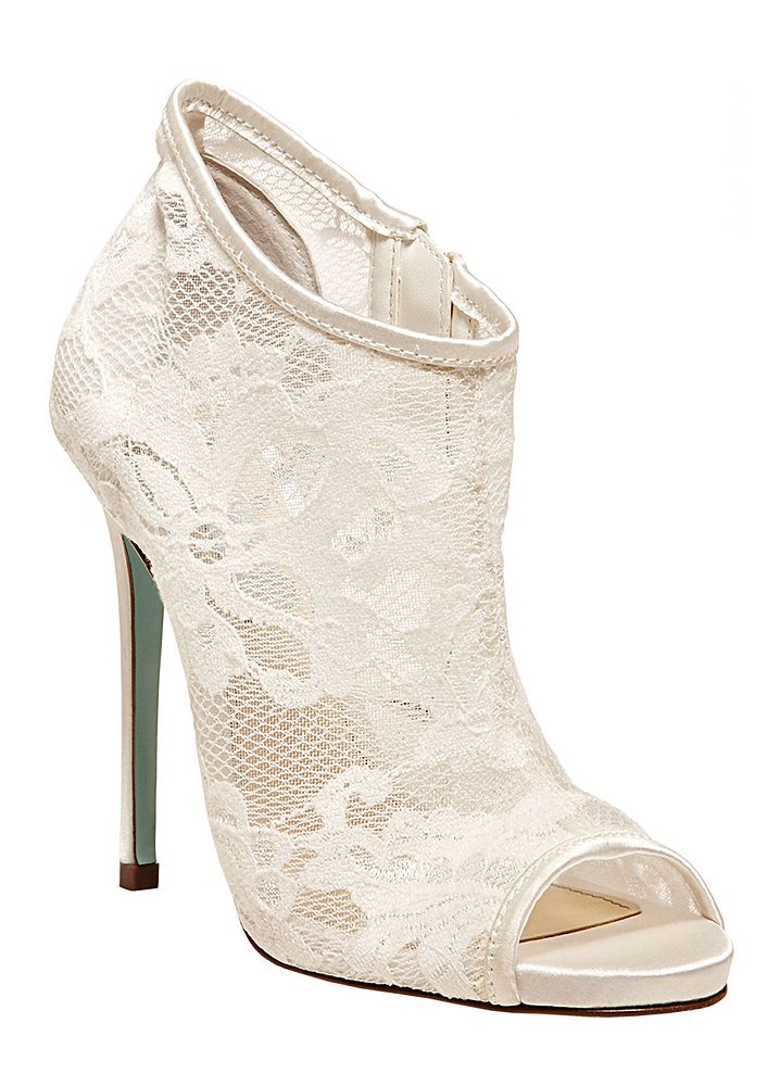David's Bridal Wedding & Bridesmaid Shoes Betsey Johnson High Heel Peep Toe Lace | eBay