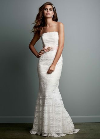 Lace sheath wedding dress with godet inserts street auckland