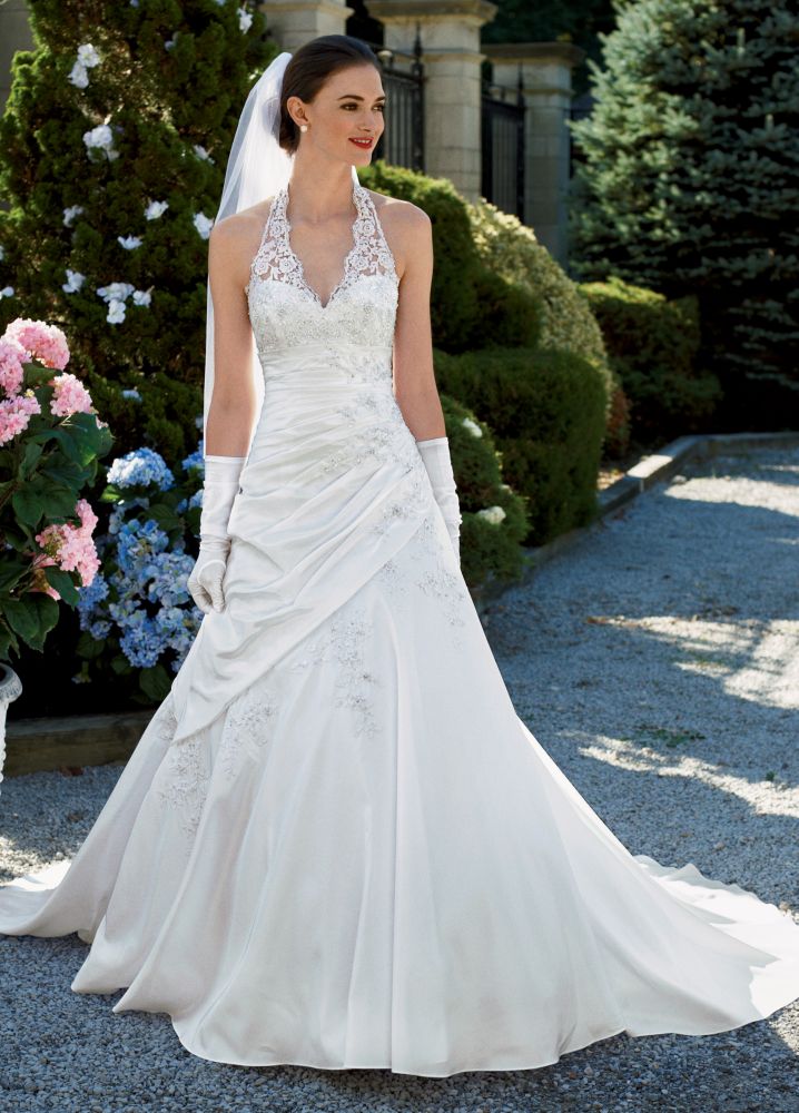 Davids Bridal Halter Wedding Dress