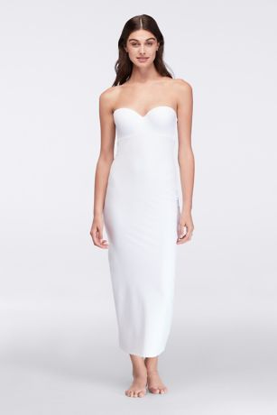 white strapless under dress slip