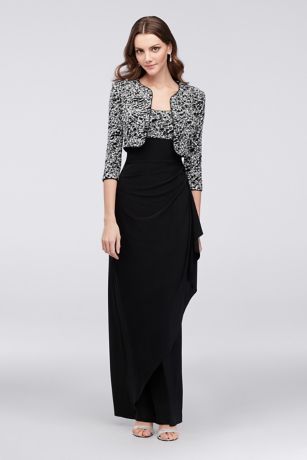 long formal dress with jacket