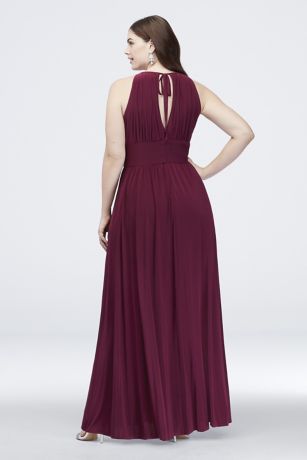 sleeveless keyhole beaded waist jersey dress