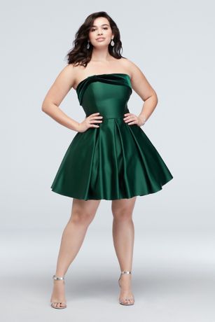 david's bridal green velvet dress