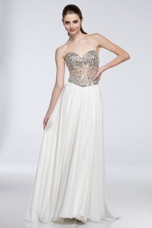 strapless chiffon wedding dress