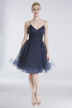 short tulle fit and flare prom dress