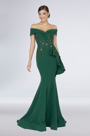 terani couture floral embroidered lace gown