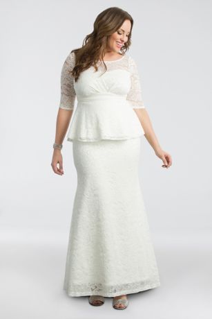 Poised Peplum Plus Size Wedding Gown ...