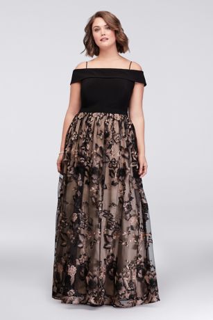 cold shoulder ball gown