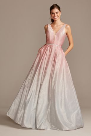 david's bridal deep v dress