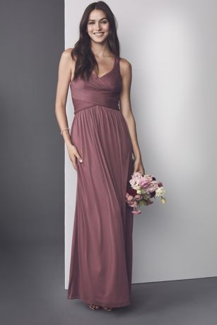 david's bridal criss cross bridesmaid dress