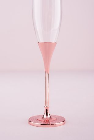 Rose Gold or Gold Wine Glass Set Wedding Toast Glasses 