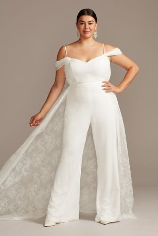 wedding romper with train