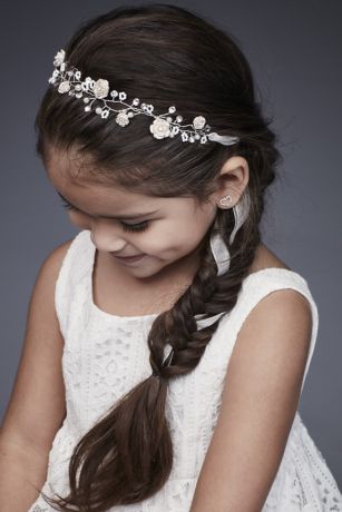 Hand Wired Crystal Blossom Flower Girl Headband David S Bridal
