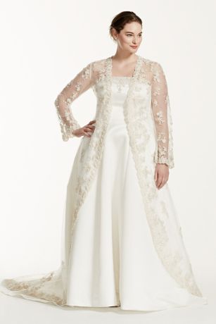 wedding dress with jacket train