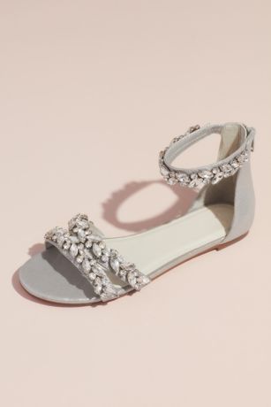 Jeweled Metallic Ankle Strap Flat 