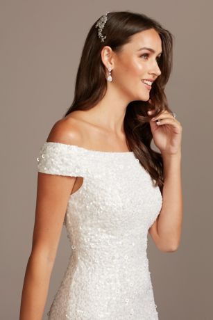 white off the shoulder sheath dress