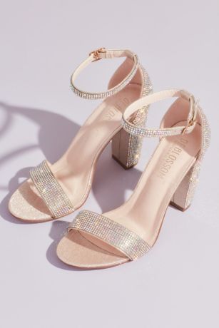 Crystal Block Heel Sandals with 