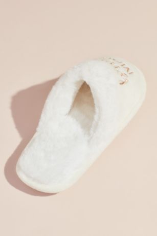 fluffy bride slippers