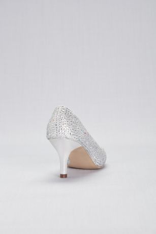 Shimmer Jewel-Encrusted Peep-Toe Pumps | David's Bridal