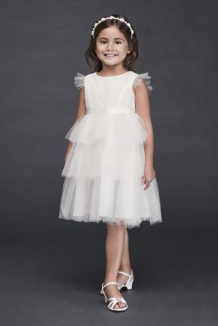 white sparkly flower girl dresses