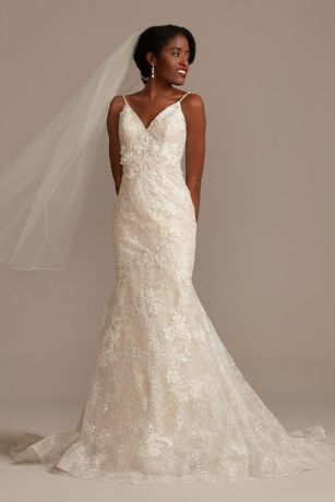 sequin lace wedding dress