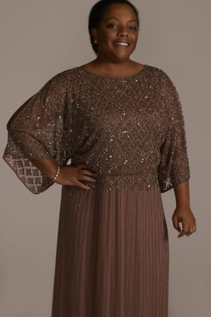 plus size brown overall dress