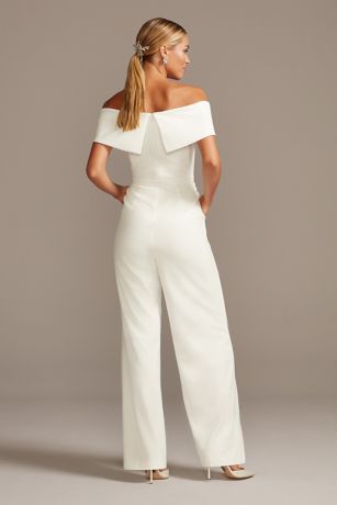 white jumpsuit david's bridal