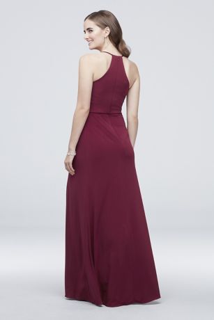 v neck draped jersey bridesmaid dress