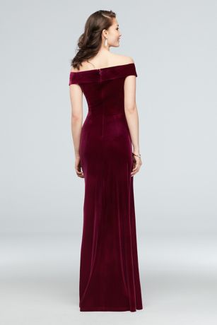 Velvet Off-the-Shoulder Dress | David's ...