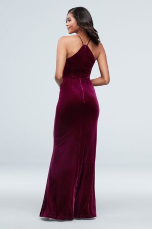 david's bridal velvet dress
