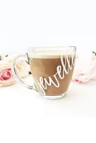 monogrammed glass coffee mugs