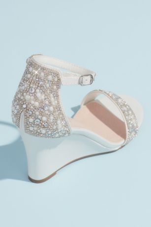 crystal and jewel embellished wedge sandals