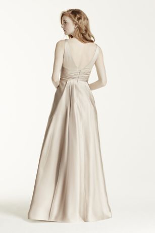 satin tank long ball gown