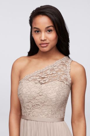 david's bridal lace top bridesmaid dress