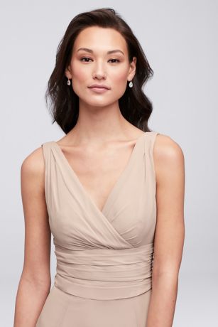 david's bridal long tank soie chiffon