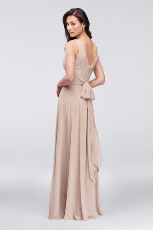 david's bridal long tank soie chiffon